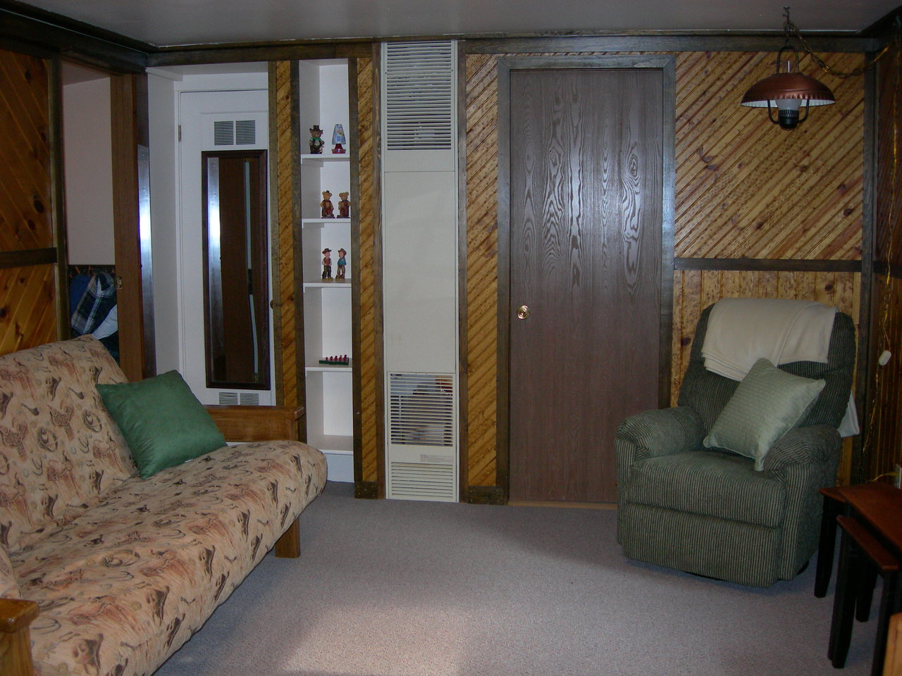 Glacier cabin living area.