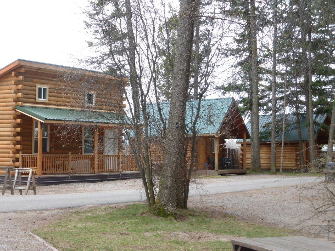 Outside Sperry Cabin wtih view of neighboring cabins.