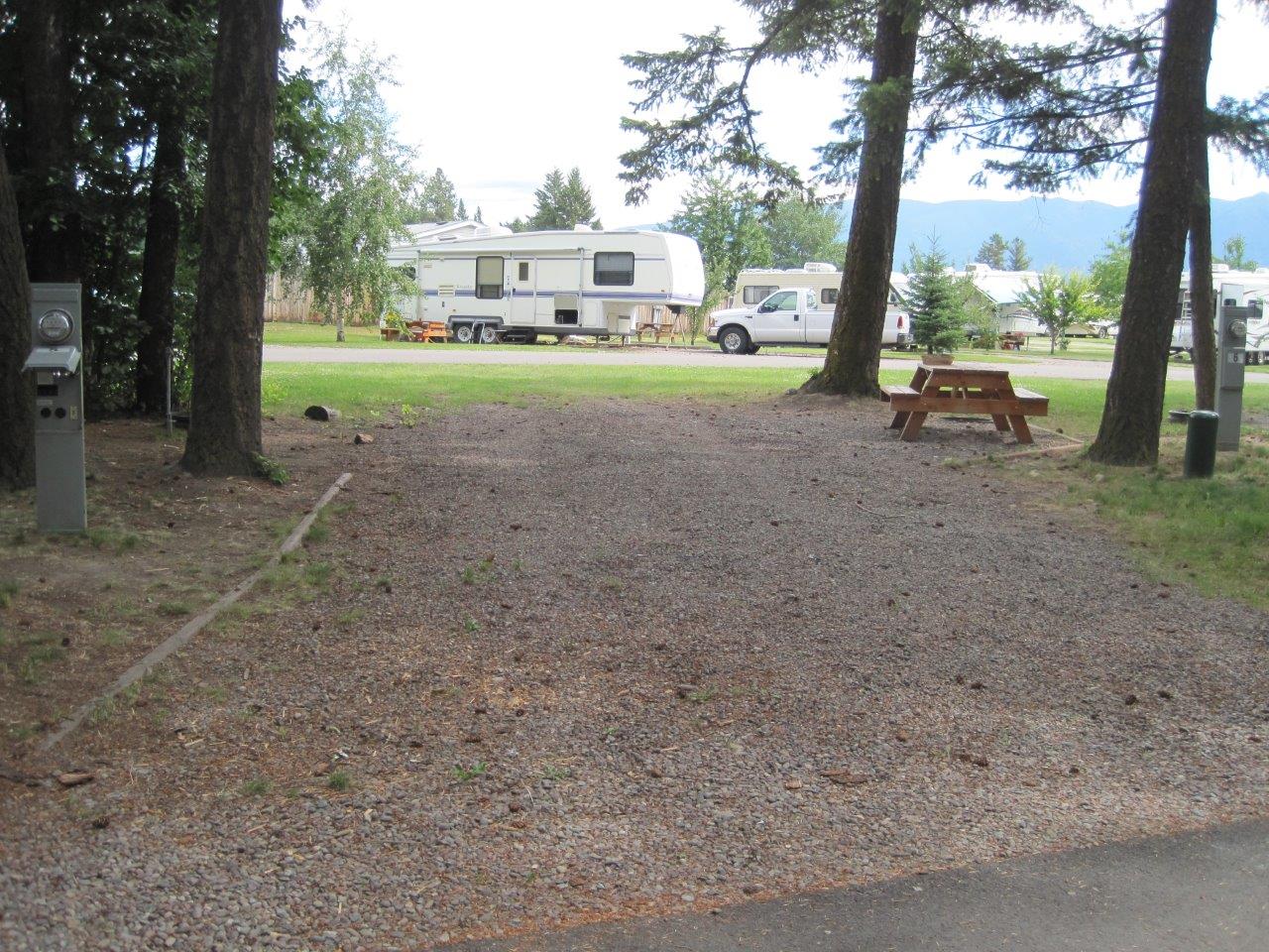 Wooded camp sites.